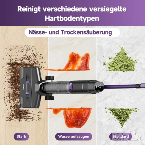 Безжична Прахосмукачка за Сухо и Мокро Redkey W15 с Моп Самопочистване, Двойни резервоари, 3 Режима!, снимка 2 - Прахосмукачки - 54174096