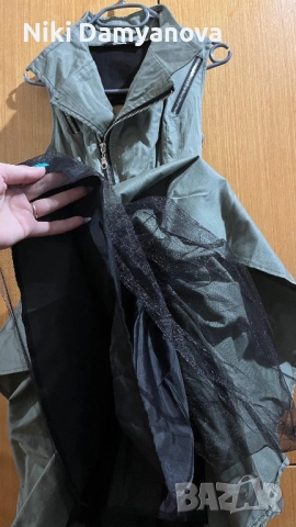 Зелена рокля - Размер XS, снимка 4 - Рокли - 53953457