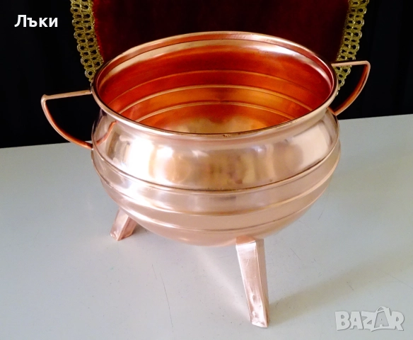 Медна тенджера за фондю,топло сервиране,чиста червена мед. , снимка 4 - Антикварни и старинни предмети - 52887865