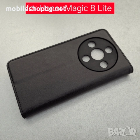Honor Magic 8 Lite калъф страничен с прегради и закопчаване черен , снимка 4 - Калъфи, кейсове - 54189310