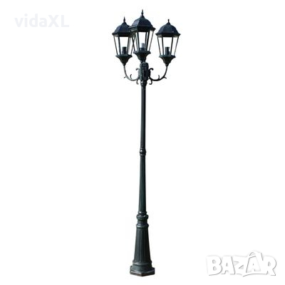 Градинска лампа "Brighton", 3 фенера, 230 см, тъмнозелена/черна（SKU:40243