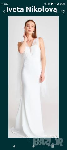 Сватбена рокля с перли, снимка 1 - Рокли - 45135955