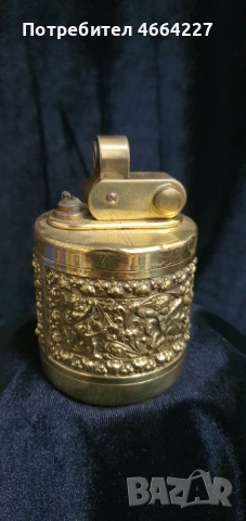 Старинна настолна запалка от месенг, снимка 5 - Антикварни и старинни предмети - 52860847