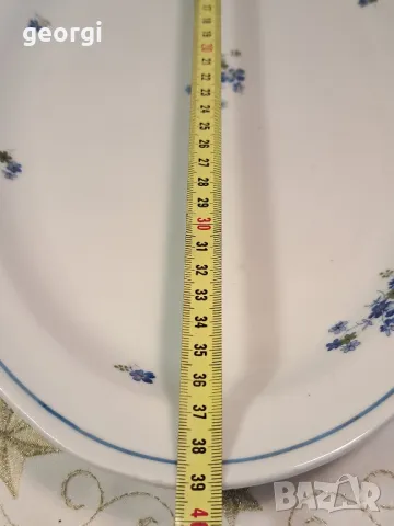 старо българско порцеланово плато елипса 25/1, снимка 7 - Сервизи - 49886625