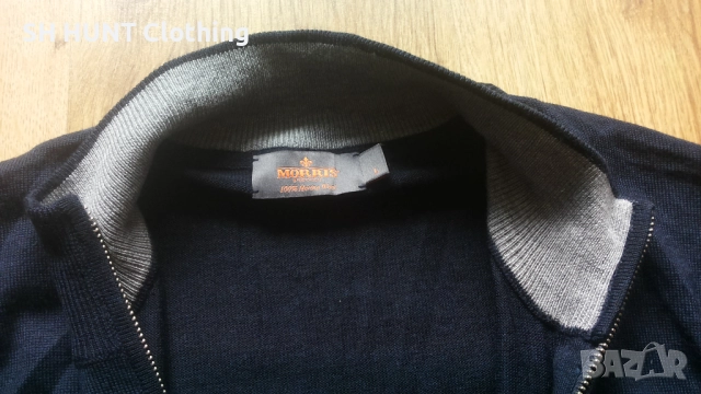 MORRIS Merino Zip Cardigan 100% Merino Wool размер L жилетка 100% Мерино вълна - 1818, снимка 11 - Пуловери - 52979025