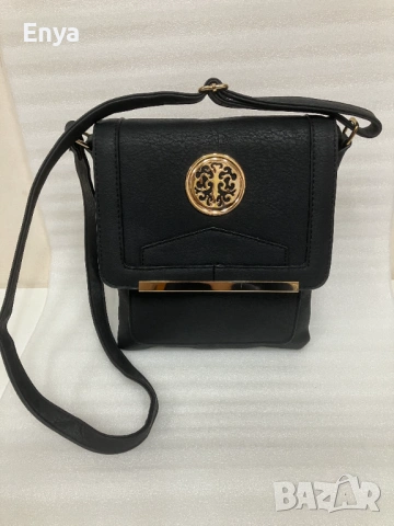 Дамска чанта от еко-кожа за през рамо - черна