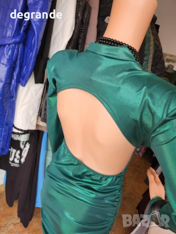 Ефектна дамска рокля с Гол Гръб и блестящ ефект , снимка 3 - Рокли - 52583773