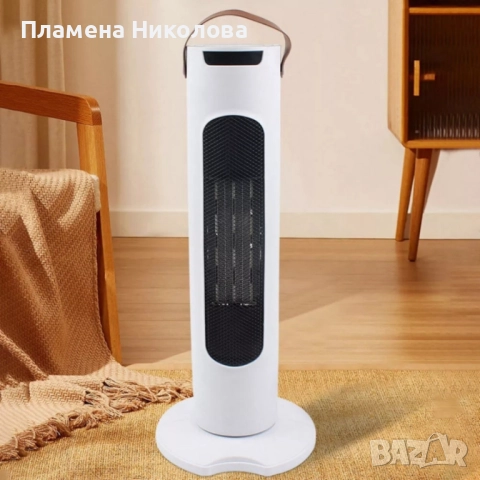 Вентилаторна печка 2-в-1 с керамичен нагревател, осцилация 60°, дистанционно и LED дисплей – 1500W, , снимка 2 - Отоплителни печки - 52332949