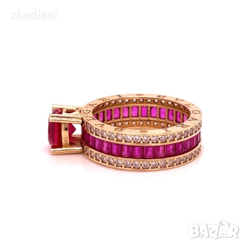 Златен дамски пръстен 7,25гр. размер:60 14кр. проба:585 модел:34485-3, снимка 2 - Пръстени - 52120391