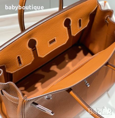 Hermes Birkin Golden brown/silver buckle, снимка 8 - Чанти - 45389904