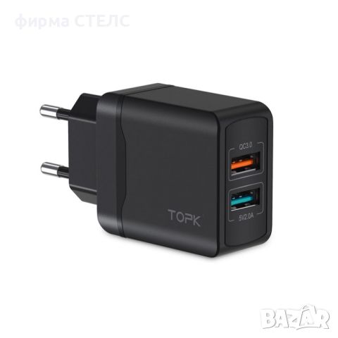 Мрежово зарядно устройство TOPK, 28W, Черен, снимка 1 - Друга електроника - 45113761