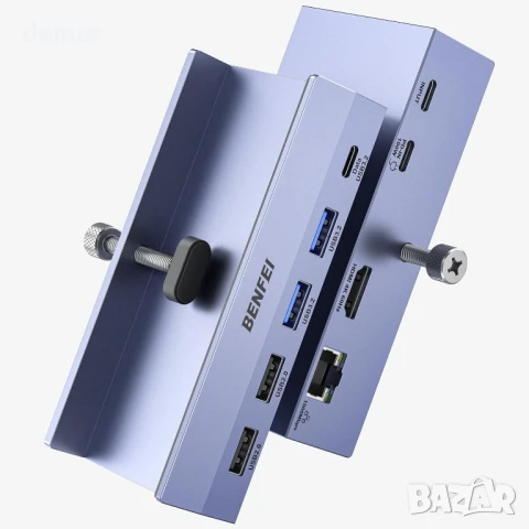 BENFEI 8-в-1 USB C хъб със сигурна скоба – 4K/60Hz HDMI, 2 x USB-A 3.2