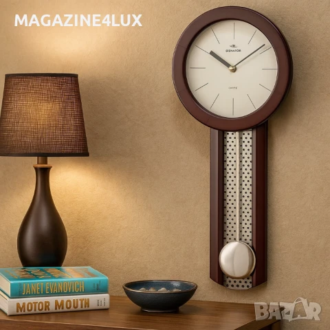 🕰️ Елегантен стенен часовник с махало Senator – прецизност и стил за вашия дом или офис , снимка 3 - Стенни часовници - 51354964