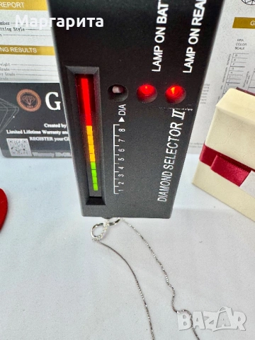 Сребърно колие с мойсанит (диамант) 10 камъка по 0.015 карата, снимка 10 - Колиета, медальони, синджири - 53785316