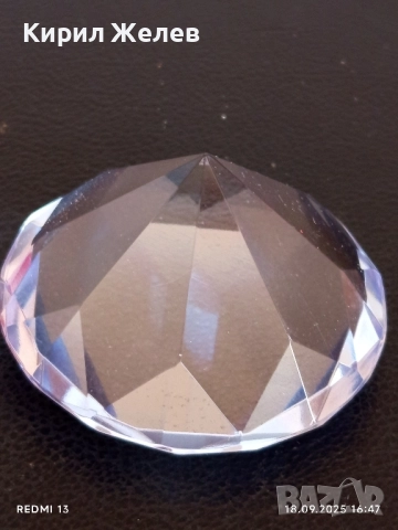 Преспасие от кристално стъкло с форма на диамант много красиво 48992, снимка 3 - Други - 51759419