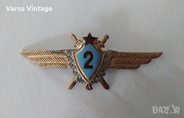 Знак на военния пилот от 2-ри клас на СССР 60-те години. бронз. емайл.