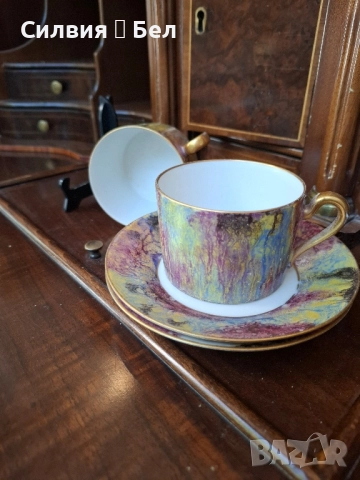 Винтидж комплект от две порцеланови чаши и чинийки "Limoges Paris", снимка 8 - Други стоки за дома - 51796143