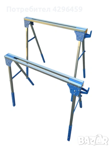 2 бр. Магаре стойки 760-900 мм, 300 кг с държачи за маса, снимка 5 - Други инструменти - 53661583