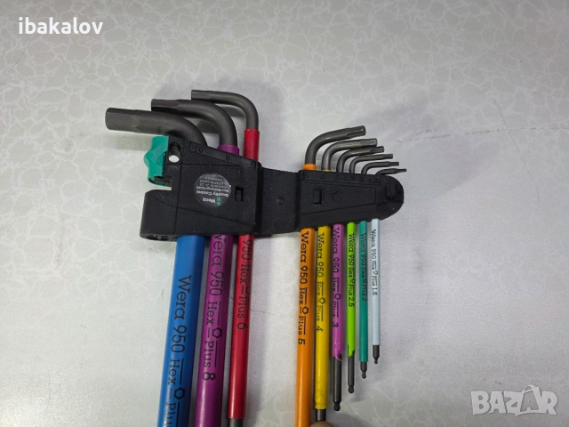   Комплект ключове-шестограми  WERA Hex-Plus, 9 части, 1,5-10mm, снимка 3 - Други инструменти - 53500520