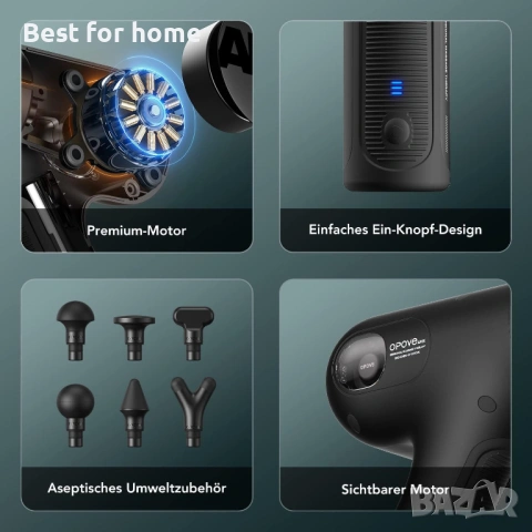 Opove Масажен пистолет за мускули, дълбокотъканен масажор 14,5 мм, снимка 4 - Масажори - 53815233