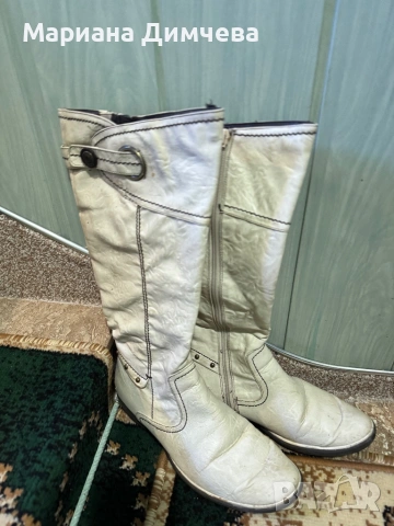 Елегантни дамски ботуши в бял цвят – №39, снимка 6 - Дамски ботуши - 53702037