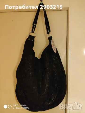 Дамска чанта щампован велур, голяма, снимка 8 - Чанти - 43505500