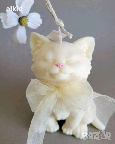 3D голяма Котка коте вирната глава силиконов молд форма смола шоколад смола гипс свещ декор, снимка 2 - Форми - 51585969