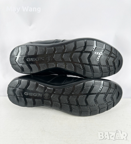 Мъжки обувки Geox, Естествена кожа, 47, 31cm, Черен, Като нови, снимка 5 - Спортно елегантни обувки - 44961210