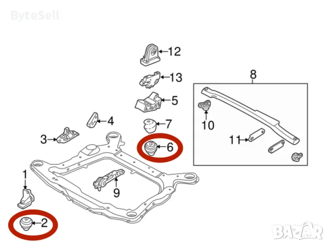 Тампони двигател Volvo s60, снимка 4 - Части - 48091224