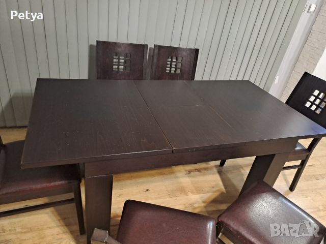 Трапезна маса + 6 стола, снимка 5 - Маси - 45472486