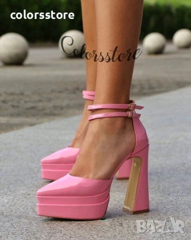 Сандали на ток - розов лак - VTK2(3), снимка 3 - Сандали - 41677672