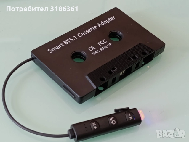 Smart BT5.1 Cassette Adapter blue tooth за касетофони за кола, снимка 5 - Радиокасетофони, транзистори - 54111242