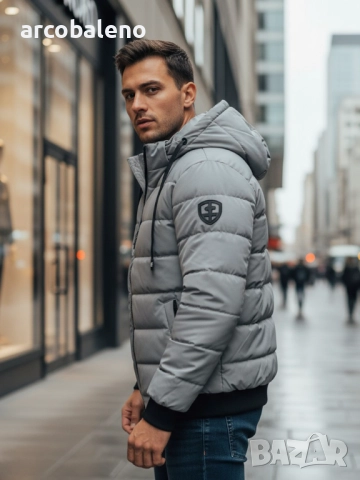 Мъжко зимно ватирано яке с качулка, 4цвята , снимка 13 - Якета - 52477688