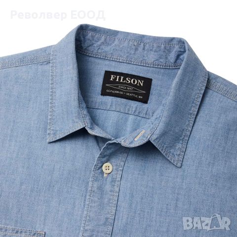 Мъжка риза Filson - Chambray CPO, в цвят Light Indigo Chambray, снимка 4 - Екипировка - 45337635