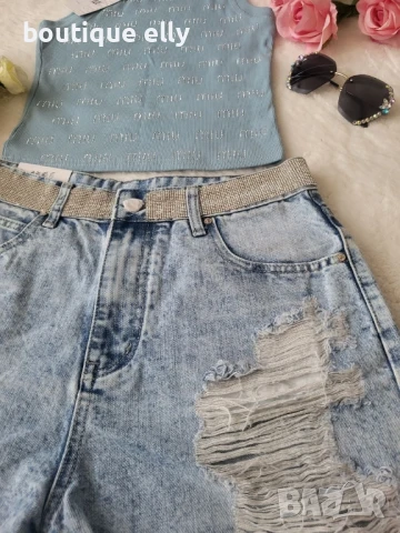 дънкови къси панталони Л размер