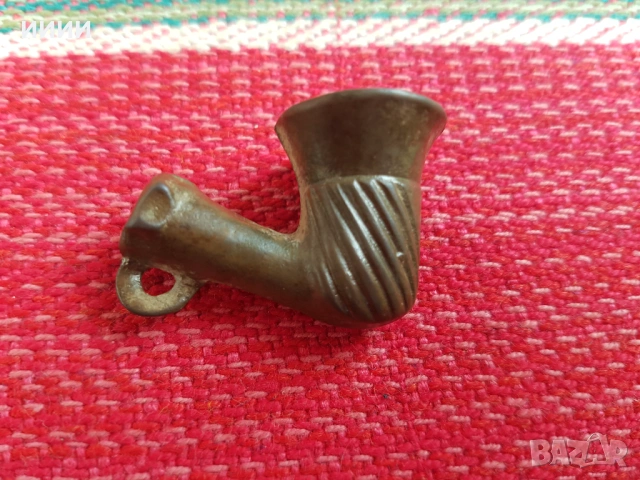 Османска бронзова лула 2, снимка 2 - Антикварни и старинни предмети - 53927214