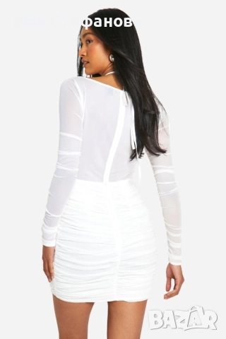 Нова етикет парти коктейлна официална бяла еластична рокля тип корсет , снимка 11 - Рокли - 37464869