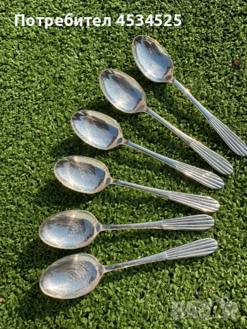 Винтидж лъжички за кафе Art Deco – комплект от 6 бр. (EPNS A1, 1930–1950 г.)