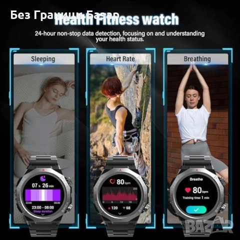 Нов Устойчив смарт часовник IP68 с Bluetooth разговори и фитнес тракер, снимка 4 - Смарт гривни - 52828056