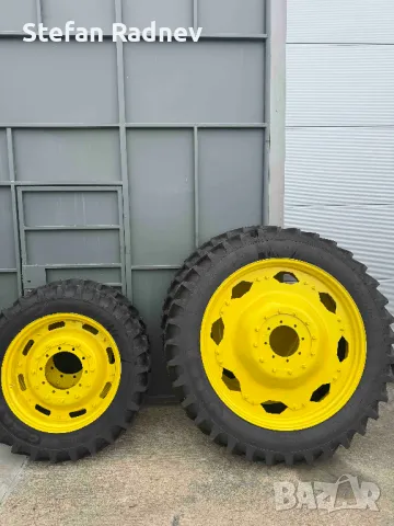 Комплект нови 4 бр. тесни гуми с джанти за редови обработки-John Deere 270/95-32- 320/90-46 - N01941