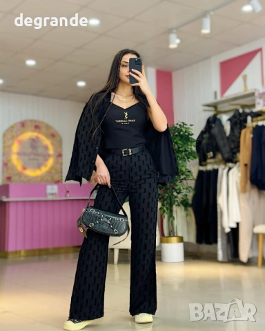 ВИДЕО НА МОДЕЛА Уникален дамски комплект от 4 части YSL, снимка 4 - Комплекти - 51705712