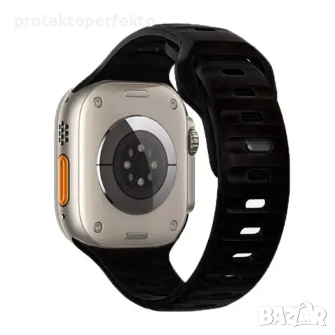 Силиконова каишка Apple Watch Ultra – 49mm, 45, 44, 42 Black, снимка 1 - Каишки за часовници - 48294528