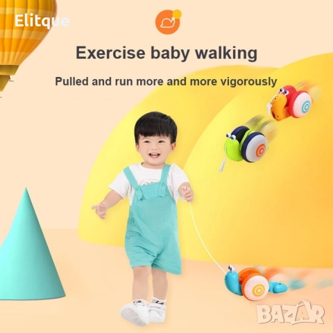 Пълзящо охлювче за дърпане играчка WJ49, снимка 6 - Други - 52865899