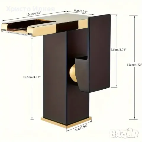 Луксозен LED черен със златно смесител за мивка за баня , снимка 8 - Смесители - 49376133