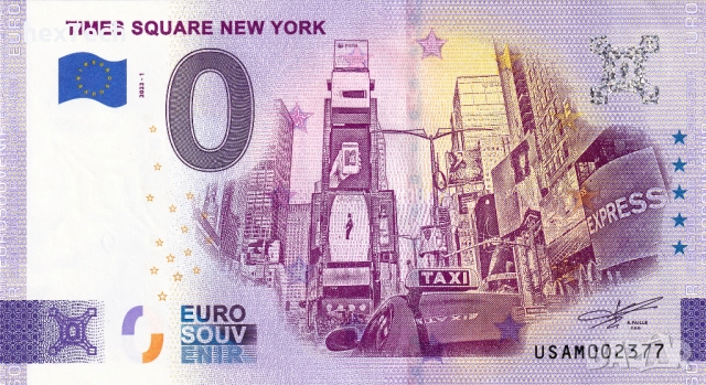 ❤️ ⭐ САЩ 2022 0 евро Times Square New York UNC нова ⭐ ❤️, снимка 2 - Нумизматика и бонистика - 52896518