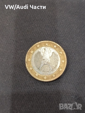 Монета 1 евро Германия 2002г. буква J / 1 euro Germany 2002 letter J