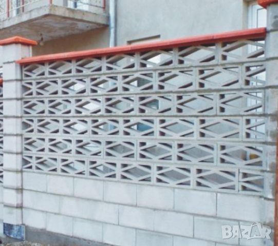 Декоративни БЛОКЧЕТА бетонни модел "РОМБ" за зидане на ограда , снимка 3 - Строителни материали - 42194594