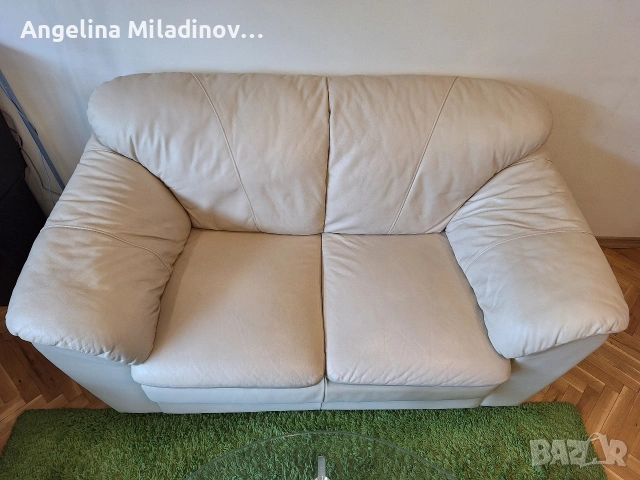 Диван двойка естествена кожа , снимка 4 - Дивани и мека мебел - 54294334
