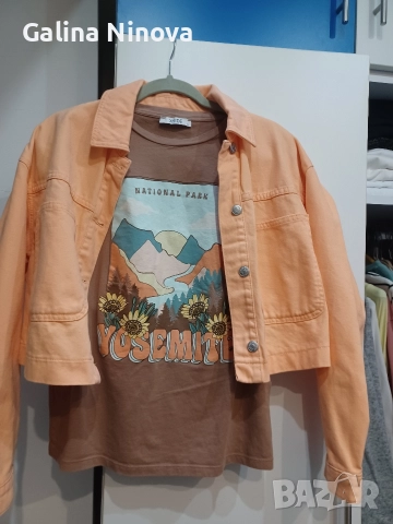 Дънкови яке,блуза , снимка 2 - Якета - 52978714