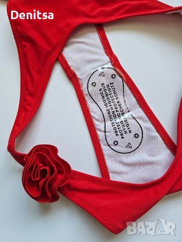 Червен бански с рози , снимка 5 - Бански костюми - 46389183